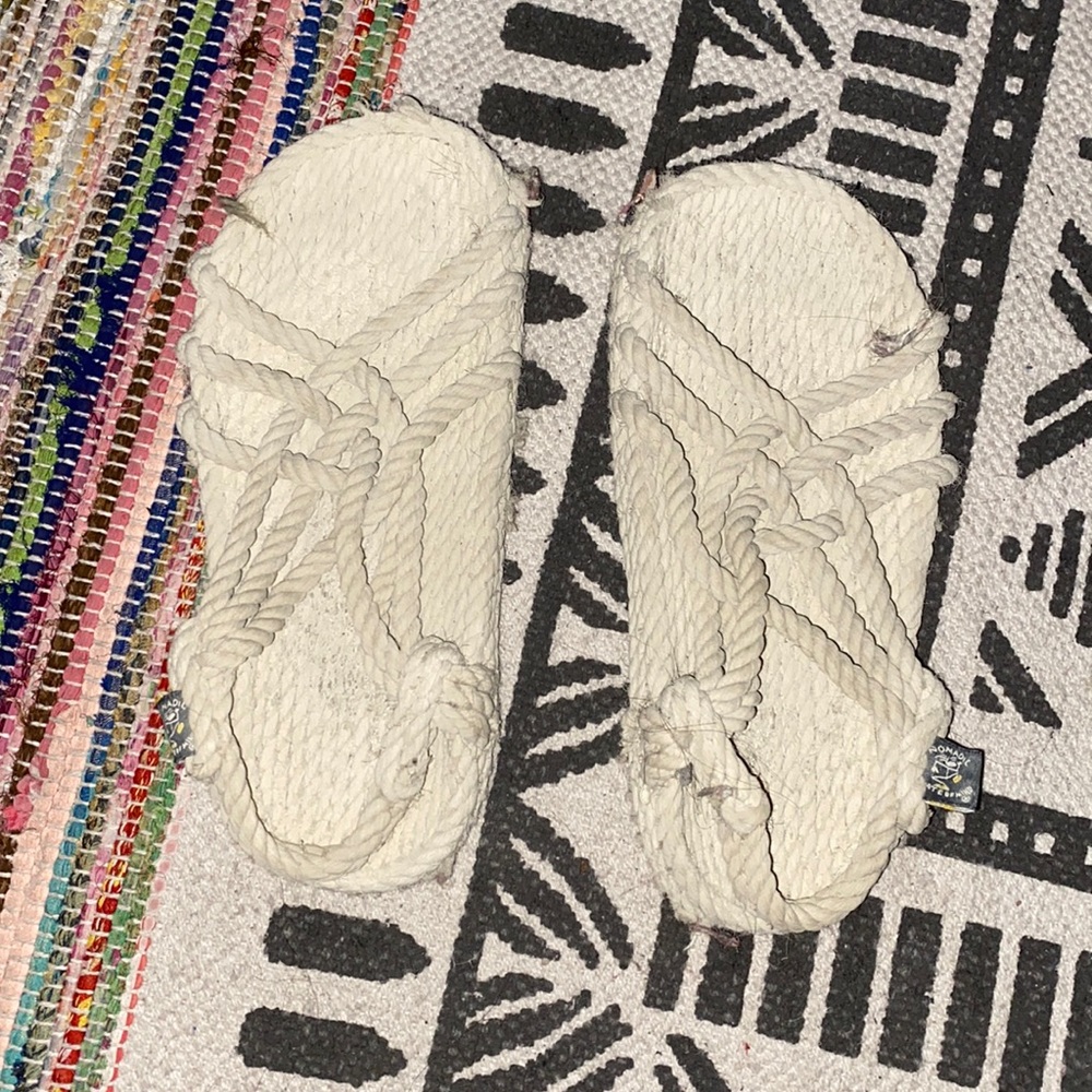 Hemp rope sandals from burning man! Well worn/ used dusty from black rock desert